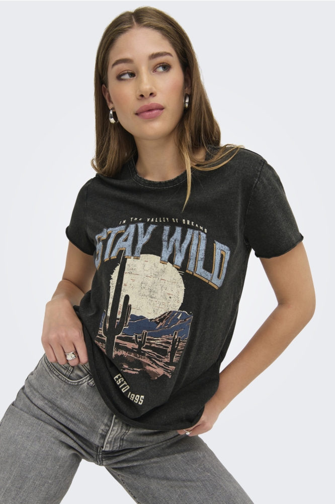 ONLLUCY LIFE REG S/S TOP JRS NOOS 15215721 Black/Texana Wild